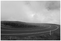 Hairpin curve. Maui, Hawaii, USA ( black and white)