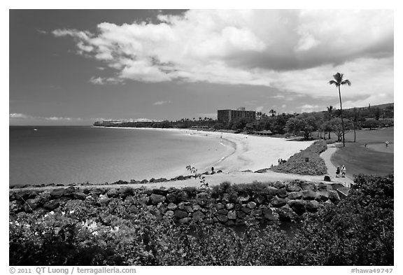 Beach and golf course, Kaanapali. Lahaina, Maui, Hawaii, USA