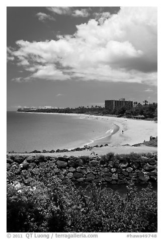 Kaanapali integrated resort. Lahaina, Maui, Hawaii, USA (black and white)