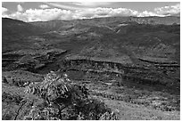 Downriver from Waimea Canyon. Kauai island, Hawaii, USA ( black and white)