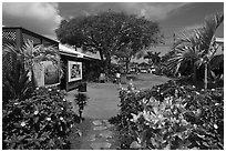 Kilauea market. Kauai island, Hawaii, USA ( black and white)