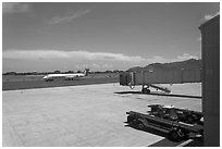 Airport, Lihue. Kauai island, Hawaii, USA ( black and white)