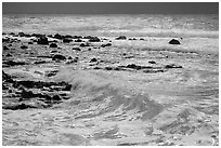 Surf, Isaac Hale Beach. Big Island, Hawaii, USA ( black and white)