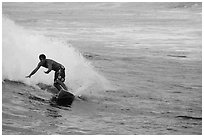Surfer, Isaac Hale Beach. Big Island, Hawaii, USA ( black and white)