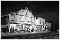 Aloha Theatre at dusk, Kainaliu. Big Island, Hawaii, USA (black and white)