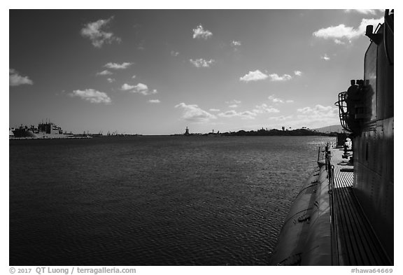 Pearl Harbor, World War 2 Valor in the Pacific National Monument. Oahu island, Hawaii, USA (black and white)