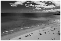 Aerial view of Hapuna Beach. Big Island, Hawaii, USA ( black and white)