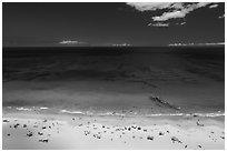 Aerial view of Hapuna Beach and Ocean. Big Island, Hawaii, USA ( black and white)