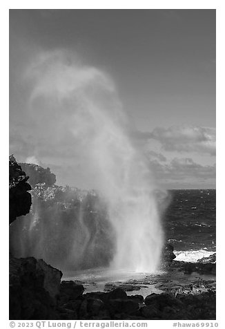 Nakalele blowhole. Maui, Hawaii, USA (black and white)