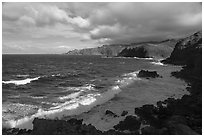 Coastline near Nakalele Point. Maui, Hawaii, USA ( black and white)