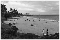 Kamahole Beach in late afternoon, Kihei. Maui, Hawaii, USA ( black and white)