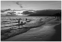 Kamahole Beach at sunset, Kihei. Maui, Hawaii, USA ( black and white)