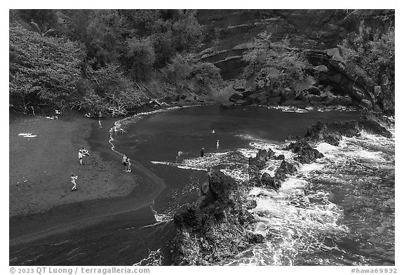 Red Sand Beach and pool from above, Hana. Maui, Hawaii, USA