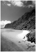 Olosega Island seen from the Asaga Strait. American Samoa (black and white)