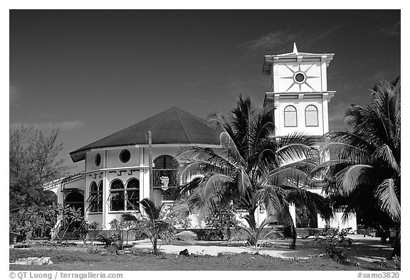 Church of Luma, Tau Island. American Samoa (black and white)