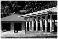 Home and fale in Luma. American Samoa (black and white)