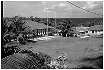 Village of Fitiuta, Tau Island. American Samoa ( black and white)