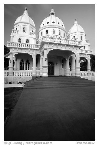 Church near Leone. Tutuila, American Samoa (black and white)