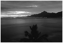 Sunset near Laulii. Tutuila, American Samoa (black and white)