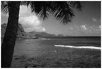 Coast from Onena. Tutuila, American Samoa (black and white)