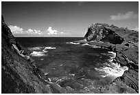 Maamaa cove. Aunuu Island, American Samoa (black and white)