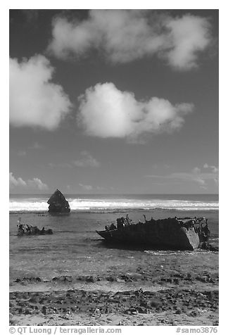 Shipwreck of the Young Kwan. Aunuu Island, American Samoa