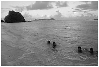 Children in the water. Tutuila, American Samoa (black and white)