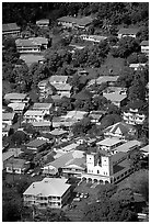 Fagatoga seen from Mount Alava. Pago Pago, Tutuila, American Samoa ( black and white)