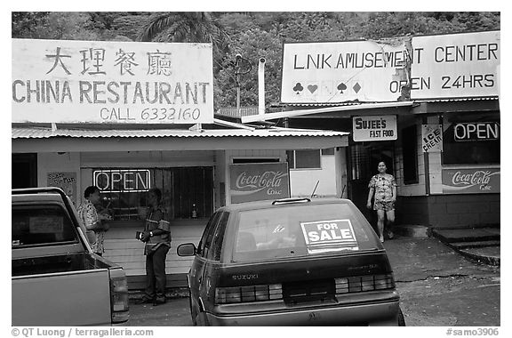 Downtown Fagatogo. Pago Pago, Tutuila, American Samoa (black and white)