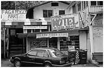 Slightly seedy area of downtown Fagatogo. Pago Pago, Tutuila, American Samoa ( black and white)