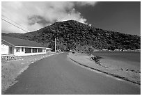 Masefau village. Tutuila, American Samoa ( black and white)