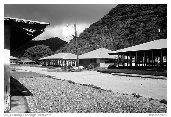 Main street  in Masefau village. Tutuila, American Samoa