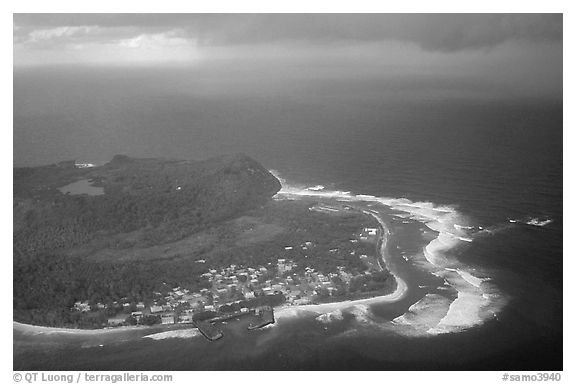 Aerial view of Aanuu island. Aunuu Island, American Samoa