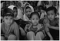Children of muslim ethnicity. Phnom Penh, Cambodia (black and white)
