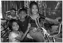 Children at the Apsara Arts  school. Phnom Penh, Cambodia ( black and white)