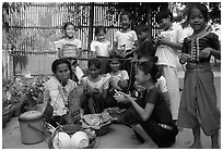 School break. Phnom Penh, Cambodia (black and white)