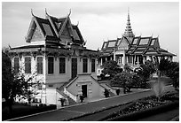 Royal palace. Phnom Penh, Cambodia (black and white)