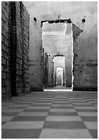 Tuol Sleng Genocide Museum, former school turned  Khmer Rouge detention center. Phnom Penh, Cambodia ( black and white)