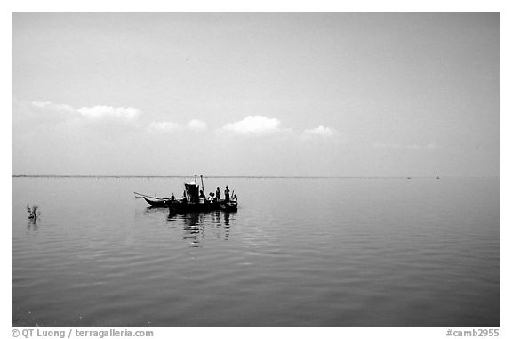 Immensity of the Tonle Sap. Cambodia (black and white)