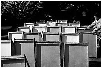 Paper making in Ban Phanom village. Luang Prabang, Laos (black and white)