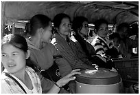 Women ride a bus, Huay Xai. Laos ( black and white)