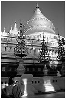 Novice at Shwezigon Paya. Bagan, Myanmar ( black and white)