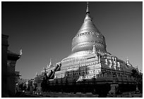 Shwezigon Paya. Bagan, Myanmar ( black and white)