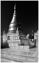 Sanctuary on Sagaing Hill. Mandalay, Myanmar (black and white)