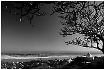 View from Sagaing Hill. Mandalay, Myanmar (black and white)