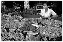 Food vendor. Mandalay, Myanmar (black and white)