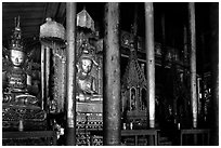 Jumping cat monestary. Inle Lake, Myanmar ( black and white)