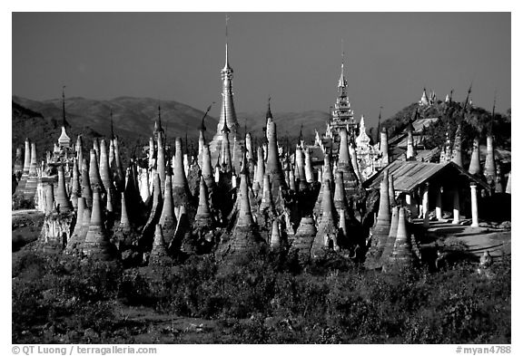 Stupas, Indein. Inle Lake, Myanmar