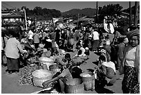 Kalow public market. Shan state, Myanmar ( black and white)