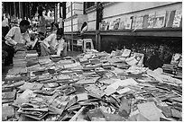 Used books for sale. Yangon, Myanmar ( black and white)